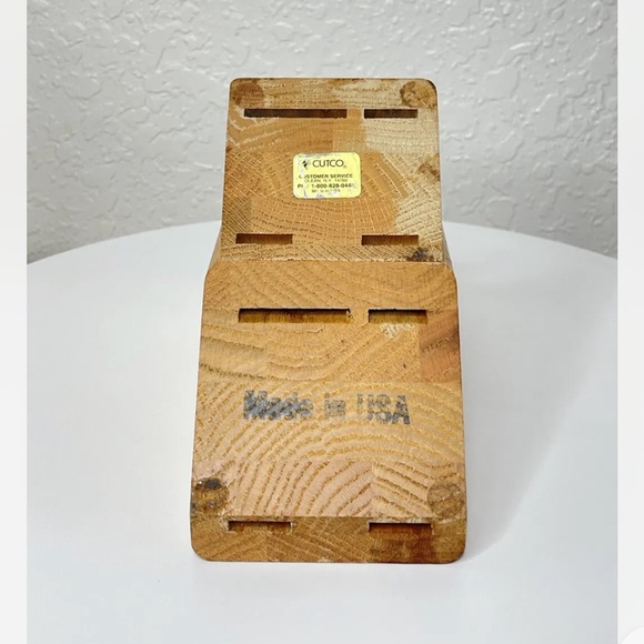 Cutco 4 Slot Gourmet Knife Block #1740 Solid Honey Oak - Block only - Picture 5 of 6